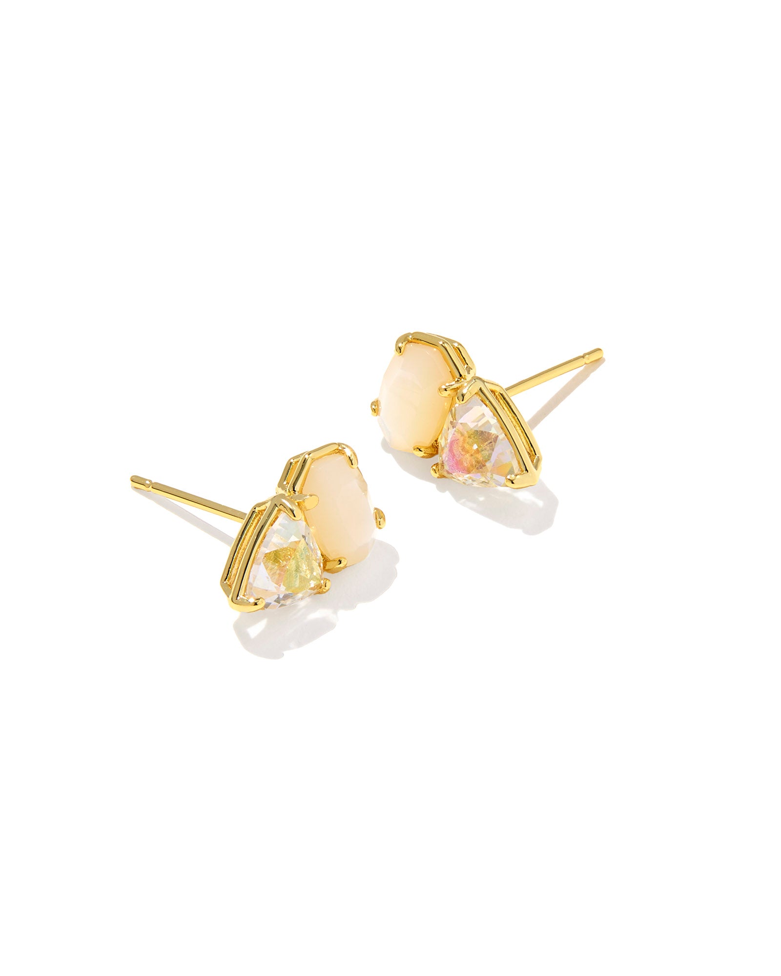 Tatum Stud Earrings Gold Neutral Mix