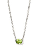 Cailin Crystal Pendant Necklace in Silver & Peridot
