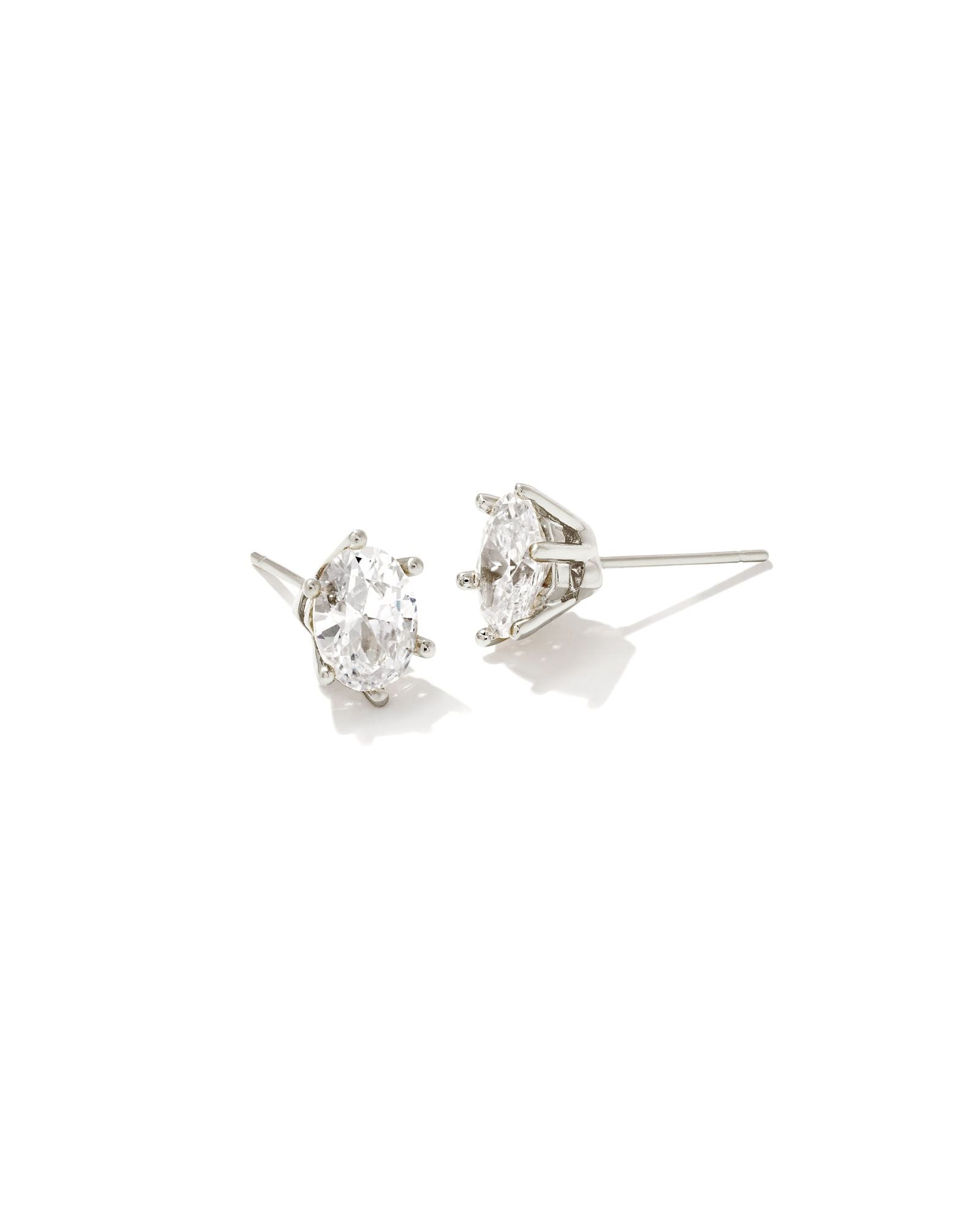 Cailin Crystal Stud Earrings in Rhodium