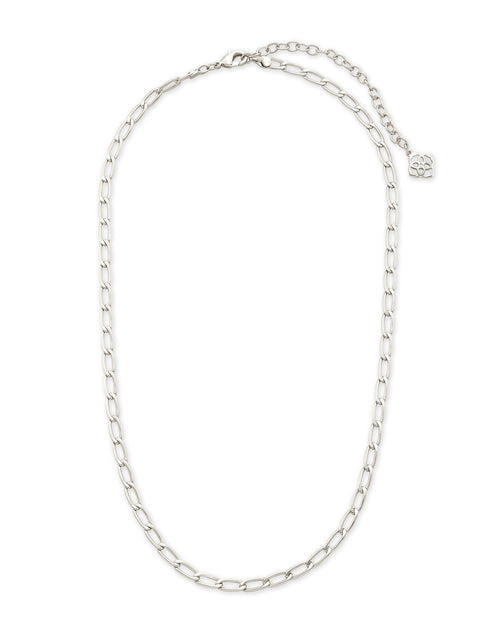 Merrick Chain Necklace in Rhodium