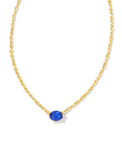 Cailin Crystal Pendant Necklace in Gold & Blue