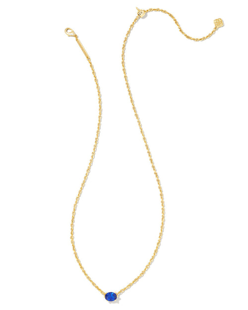 Cailin Crystal Pendant Necklace in Gold & Blue