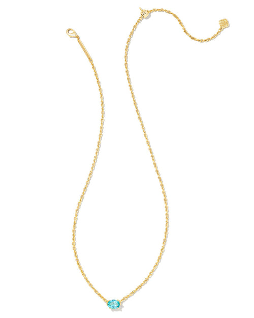 Cailin Crystal Pendant Necklace in Gold & Aqua