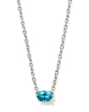 Cailin Crystal Pendant Necklace in Silver & Aqua