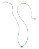 Cailin Crystal Pendant Necklace in Silver & Aqua