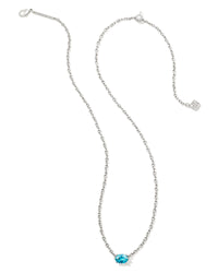 Cailin Crystal Pendant Necklace in Silver & Aqua