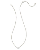 Cailin Crystal Pendant Necklace in Silver & White Crystal