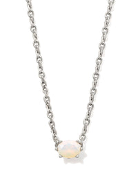 Cailin Crystal Pendant Necklace in Silver & Champagne Opal