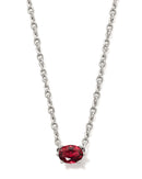 Cailin Crystal Pendant Necklace in Silver & Burgundy