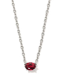 Cailin Crystal Pendant Necklace in Silver & Burgundy
