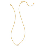 Cailin Crystal Pendant Necklace in Gold & Ivory Mother of Pearl