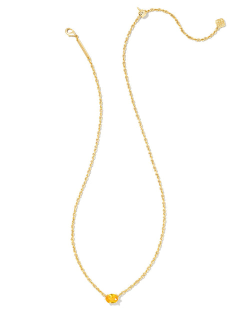 Cailin Crystal Pendant Necklace in Gold & Golden Yellow