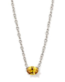 Cailin Crystal Pendant Necklace in Silver & Golden Yellow