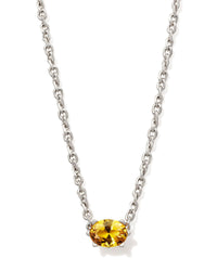 Cailin Crystal Pendant Necklace in Silver & Golden Yellow