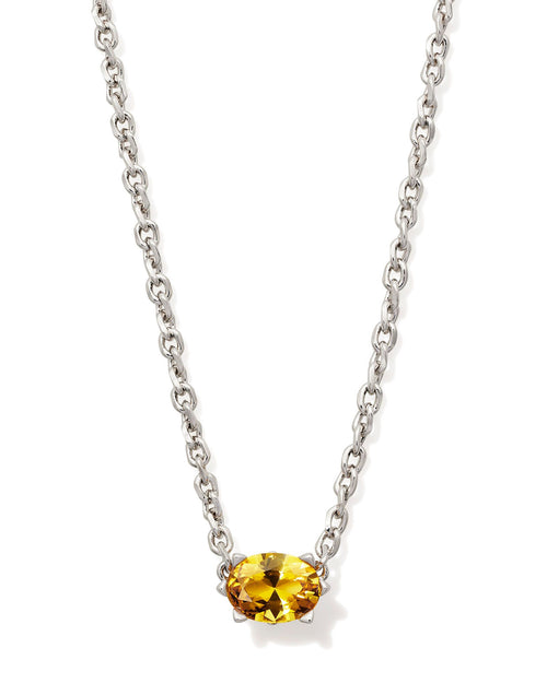 Cailin Crystal Pendant Necklace in Silver & Golden Yellow