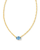 Cailin Crystal Pendant Necklace in Gold & Blue Violet