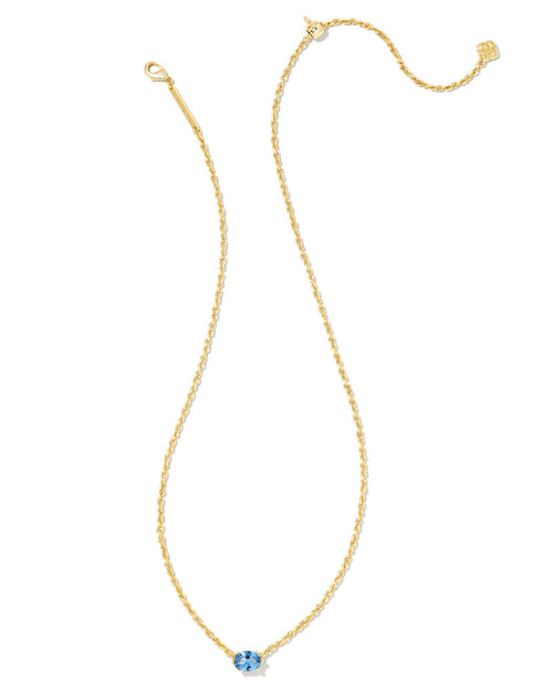 Cailin Crystal Pendant Necklace in Gold & Blue Violet