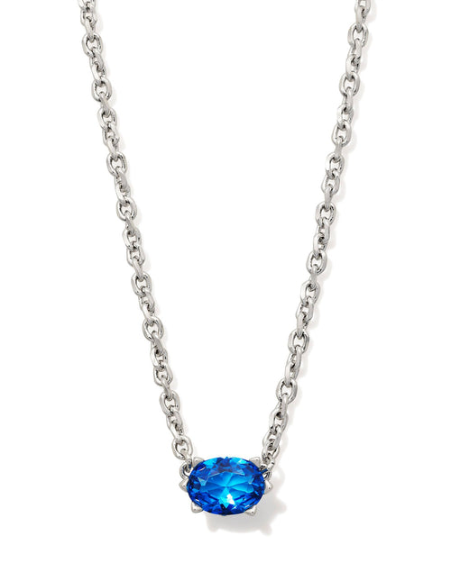 Cailin Crystal Pendant Necklace in Silver & Blue Violet