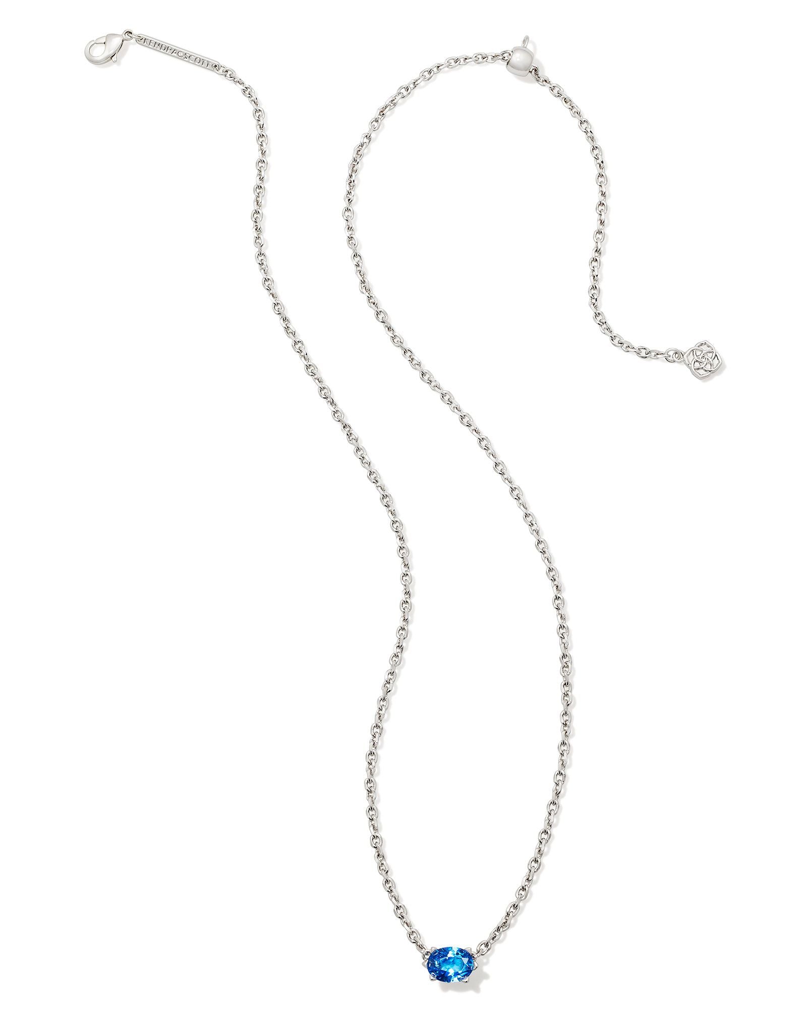 Cailin Crystal Pendant Necklace in Silver & Blue Violet