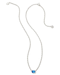Cailin Crystal Pendant Necklace in Silver & Blue Violet