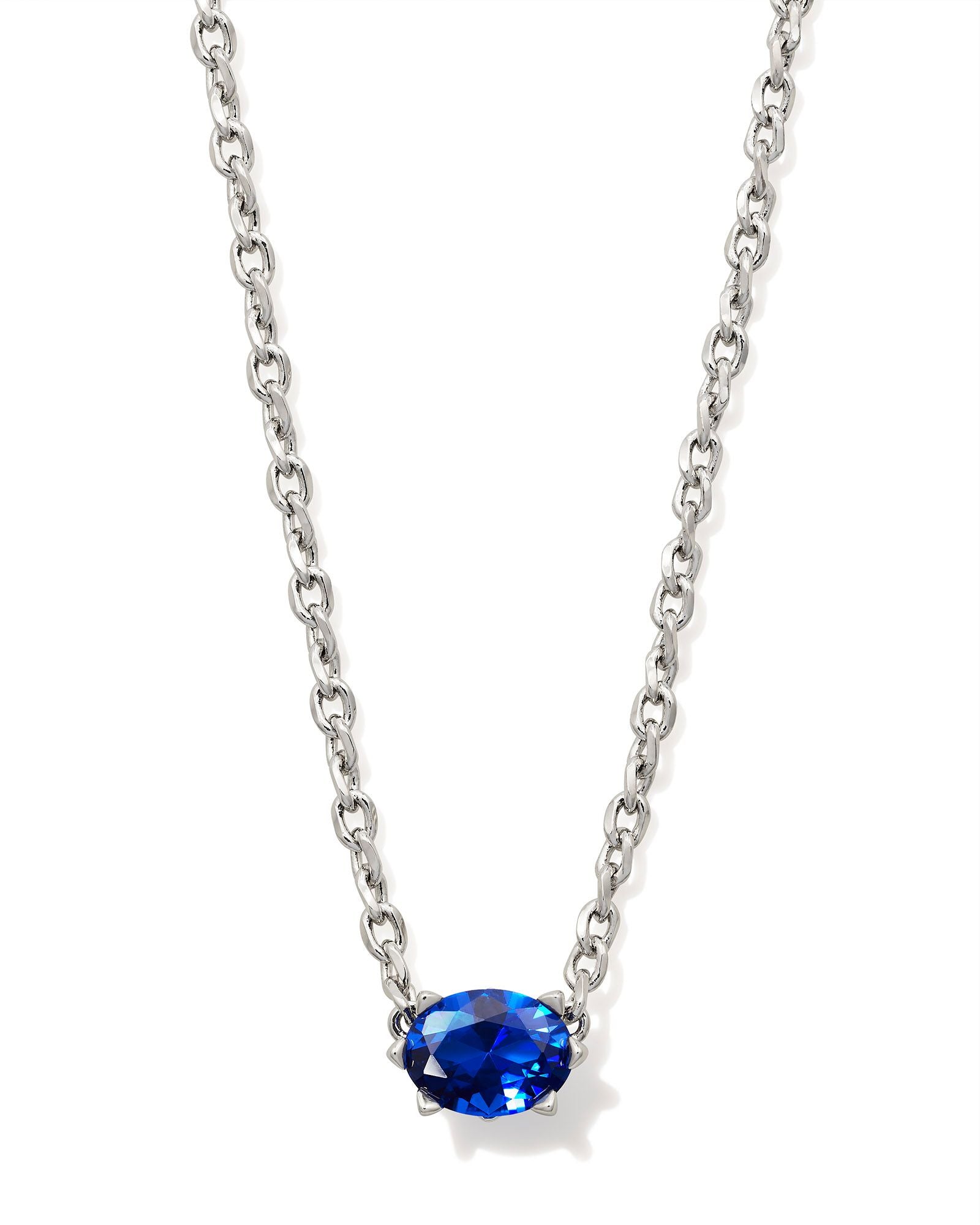 Cailin Crystal Pendant Necklace in Silver & Blue