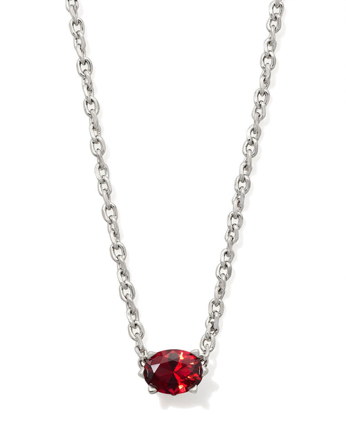 Cailin Crystal Pendant Necklace in Silver & Red