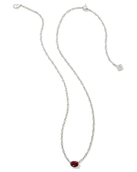 Cailin Crystal Pendant Necklace in Silver & Red