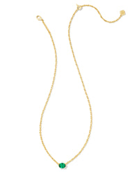 Cailin Crystal Pendant Necklace in Gold & Green