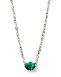 Cailin Crystal Pendant Necklace in Silver & Green
