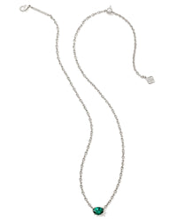 Cailin Crystal Pendant Necklace in Silver & Green
