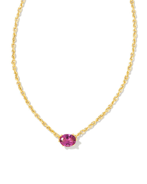 Cailin Crystal Pendant Necklace in Gold & Purple