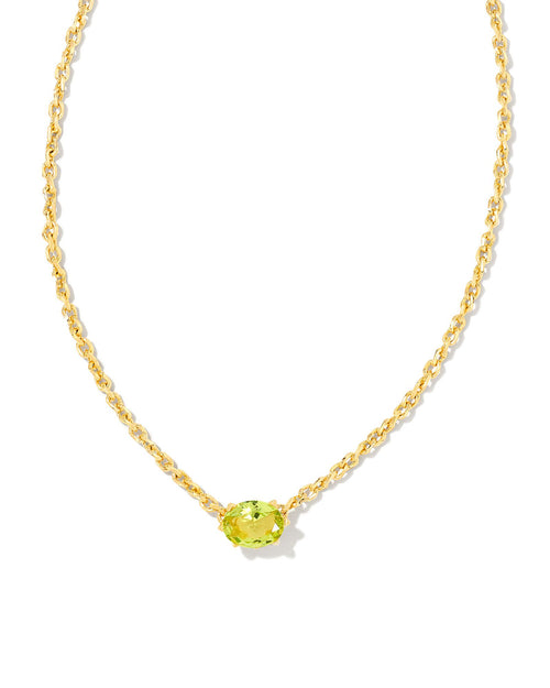 Cailin Crystal Pendant Necklace in Gold & Peridot