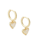 Ari Heart Huggie Earrings in Gold Iridescent Drusy