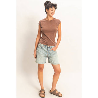 Vintage Ease Raglan Tee Chocolate - Sugar Co.
