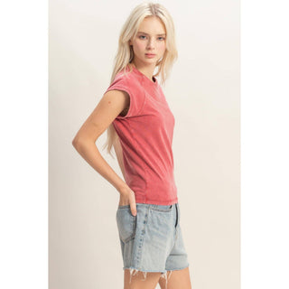 Vintage Ease Raglan Tee Dark Red - Sugar Co.