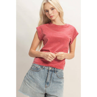 Vintage Ease Raglan Tee Dark Red - Sugar Co.