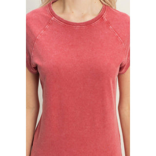 Vintage Ease Raglan Tee Dark Red - Sugar Co.