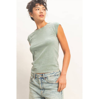 Vintage Ease Raglan Tee Sage - Sugar Co.