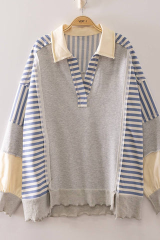 Vintage Varsity Stripe Rugby Sweatshirt - Sugar Co.