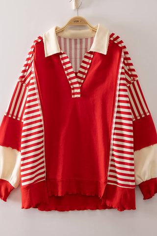 Vintage Varsity Stripe Rugby Sweatshirt - Sugar Co.