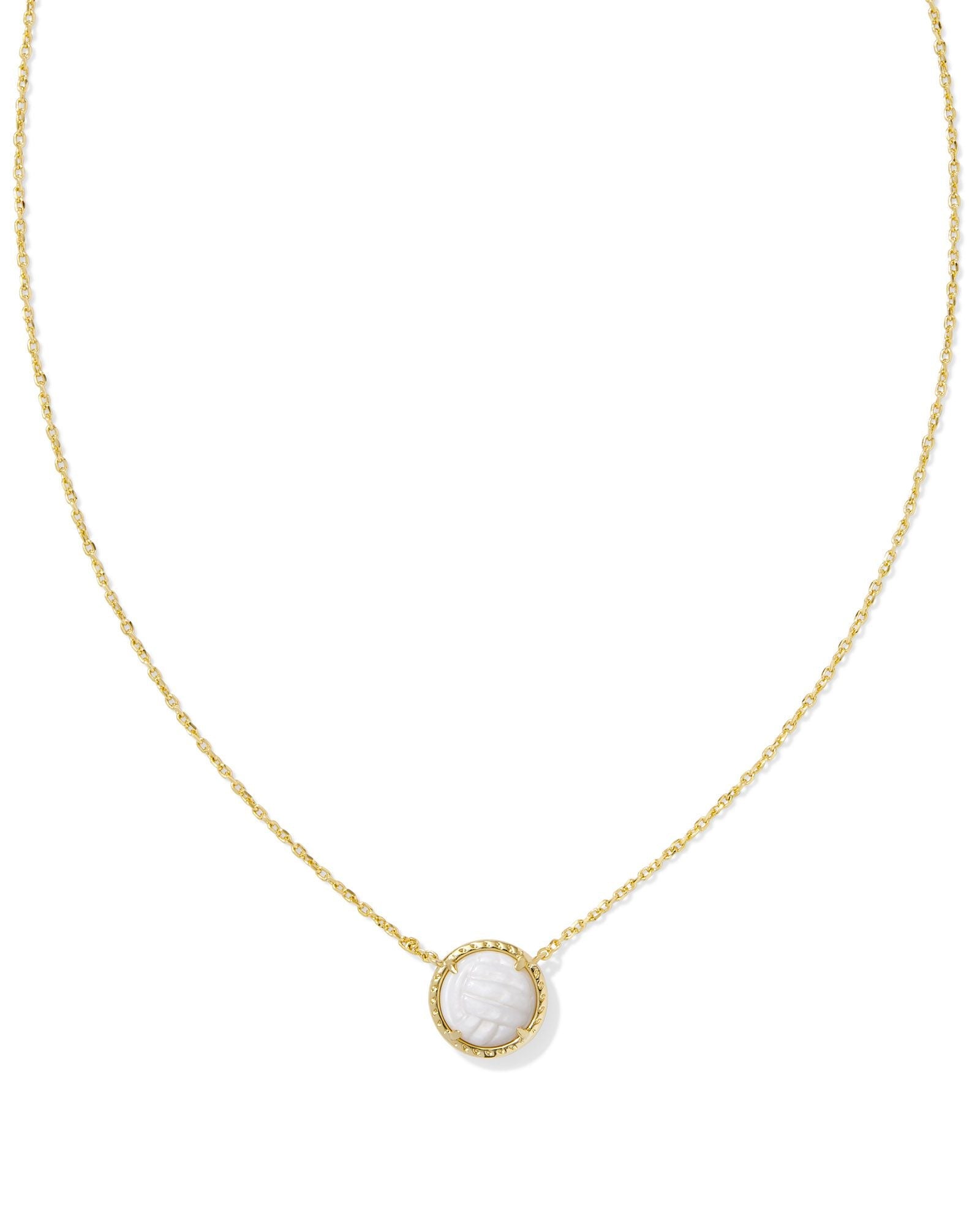 Volleyball Gold Short Pendant Necklace
