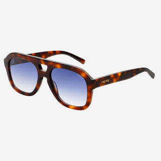 Voyager Acetate Oversized Aviator Sunglasses: Tortoise / Blue - Sugar Co.