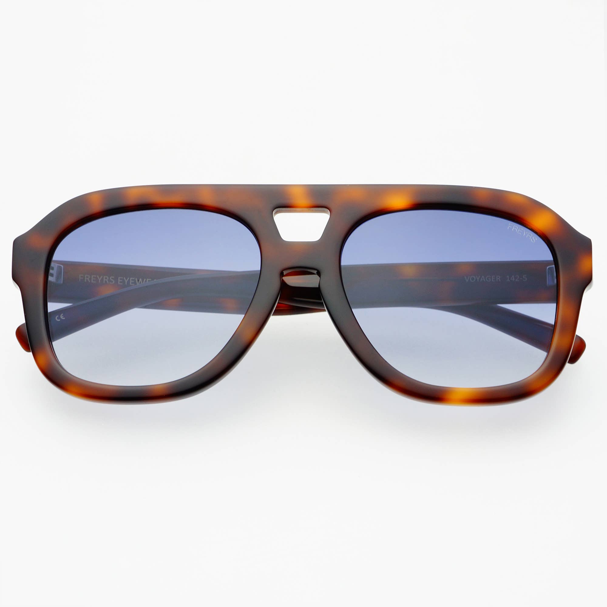 Voyager Acetate Oversized Aviator Sunglasses: Tortoise / Blue
