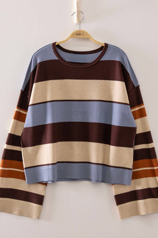 Weekend Away Striped Sweater Red - Sugar Co.