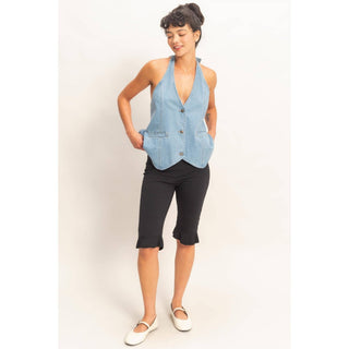 West End Denim Halter Vest - Sugar Co.