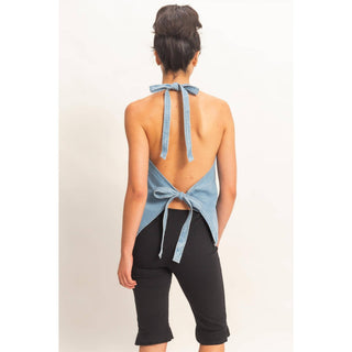 West End Denim Halter Vest - Sugar Co.