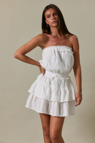 White Whisper Tiered Romper - Sugar Co.