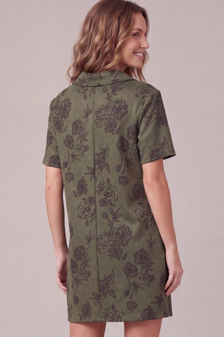 Willow Faux Suede Collared Mini Dress - Sugar Co.