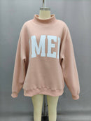 'WWJD & AMEN' Reversible Mock Neck Sweatshirt Dusty Pink - Sugar Co.