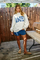 'WWJD & AMEN' Reversible Mock Neck Sweatshirt Dusty Pink - Sugar Co.